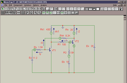 Контрольная работа: Моделирование электрических цепей при помощи программы Micro-Cap